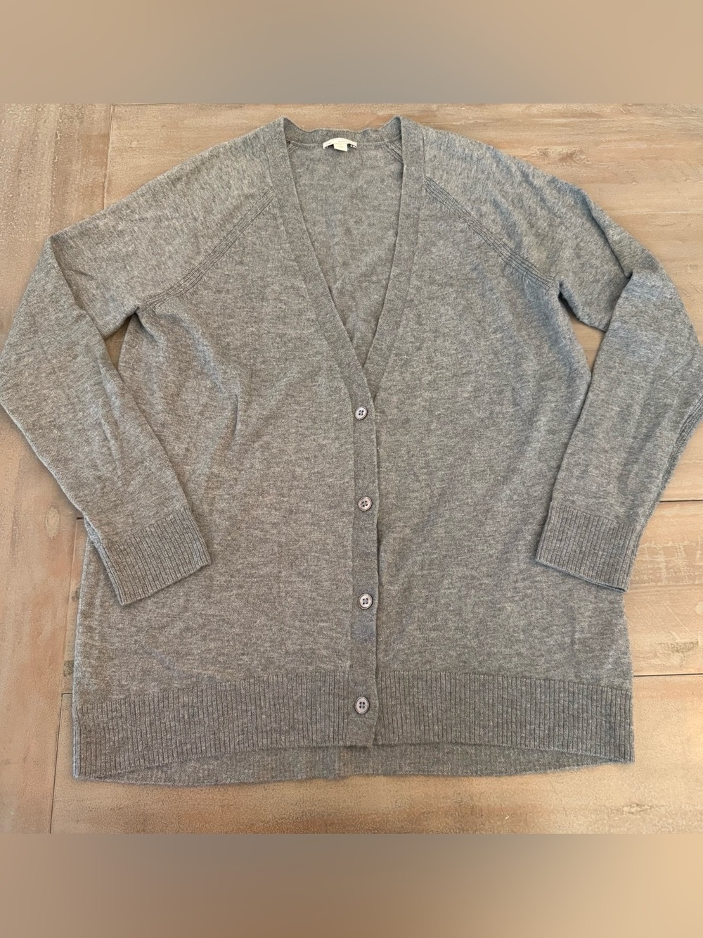 Gap Size L Merino Extra Fine Wool Gray Cardigan Stylish Sweater Women